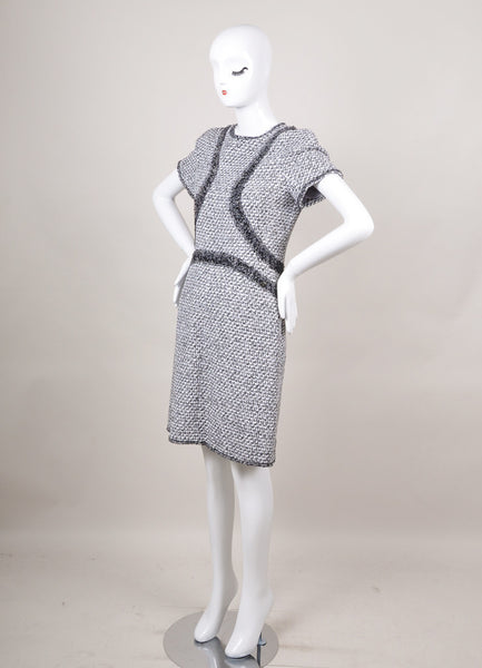 New With Tags Black and White Short Sleeve Textured Knit Dress