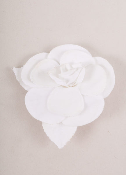 White Fabric Floral Pin