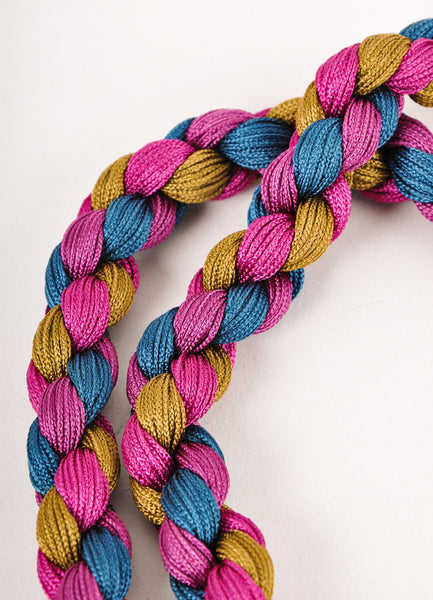 Purple, Blue, and Green Braided Tassel Belt