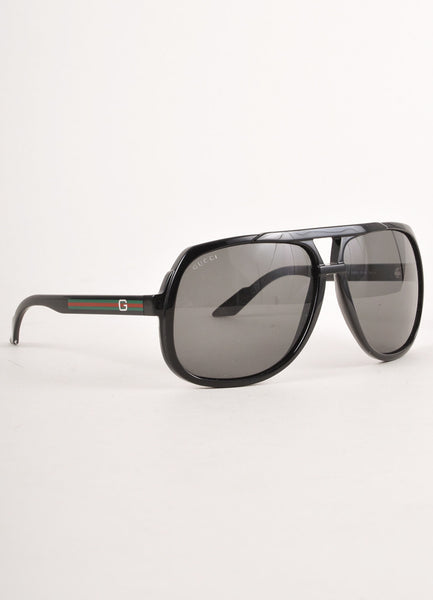 Black, Green, and Red Aviator Sunglasses