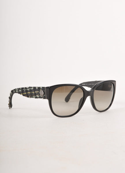 Black and Green Tweed "CC" Sunglasses