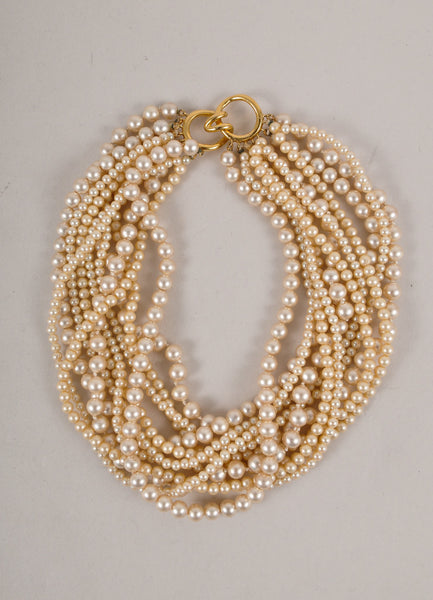 Faux Pearl Multi Strand Necklace