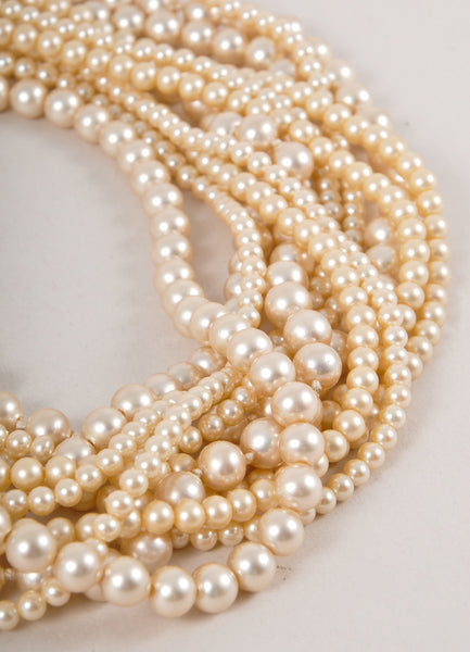 Faux Pearl Multi Strand Necklace