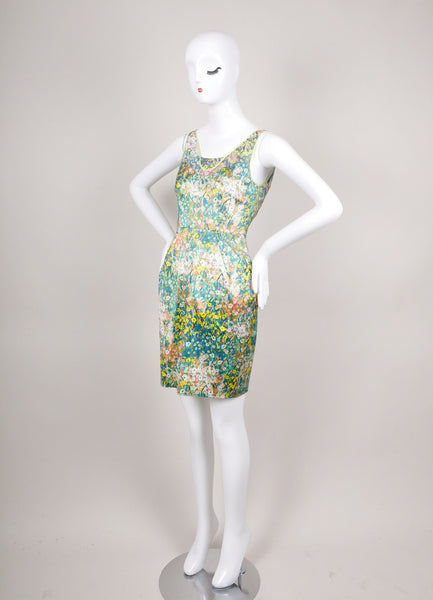 New With Tags Multicolor Floral Print Sleeveless Sheath Dress