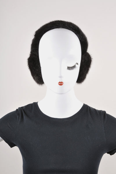 Vintage Black Fur Earmuffs