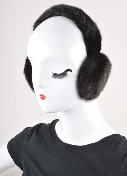 Vintage Black Fur Earmuffs