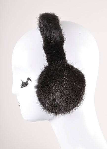 Vintage Black Fur Earmuffs