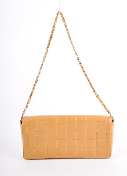 Tan Lambskin Leather Quilted Turnlock "CC" Chain Shoulder Bag