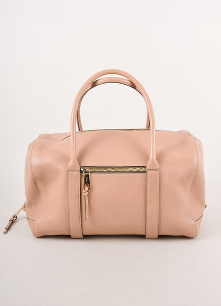 Taupe Leather "Madeleine" Duffel Bag