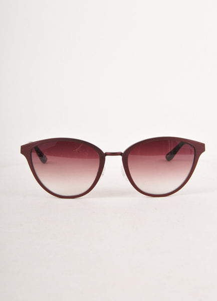 Maroon Cat Eye "Annaliesse" Sunglasses with Etched Details