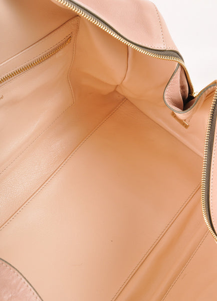 Taupe Leather "Madeleine" Duffel Bag