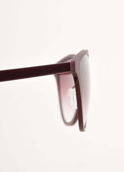 Maroon Cat Eye "Annaliesse" Sunglasses with Etched Details