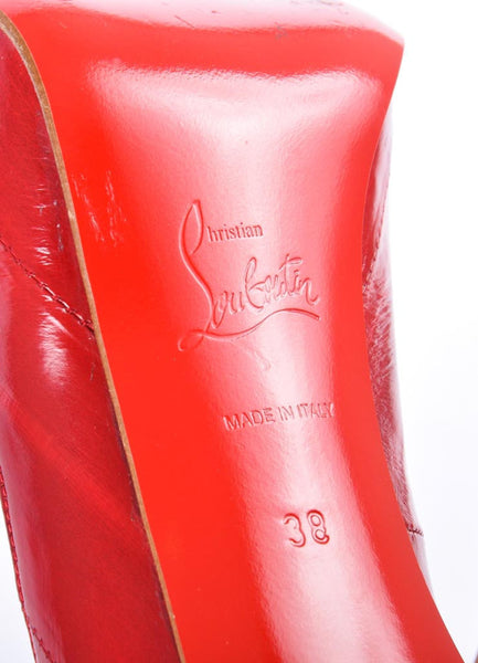 Red Eel Leather Peep Toe "Very Prive 120" Pumps