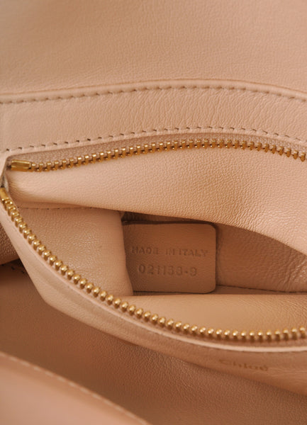 Taupe Leather "Madeleine" Duffel Bag