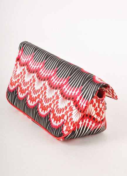 Red, White, and Black Printed Clutch