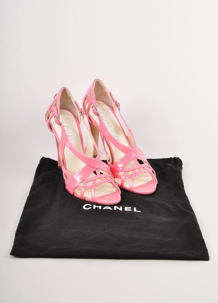 New Without Box Pink Patent Leather Strappy Heel Sandals