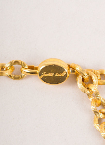 Gold Toned Rhinestone Coin Purse Charm Rolo Chain Belt