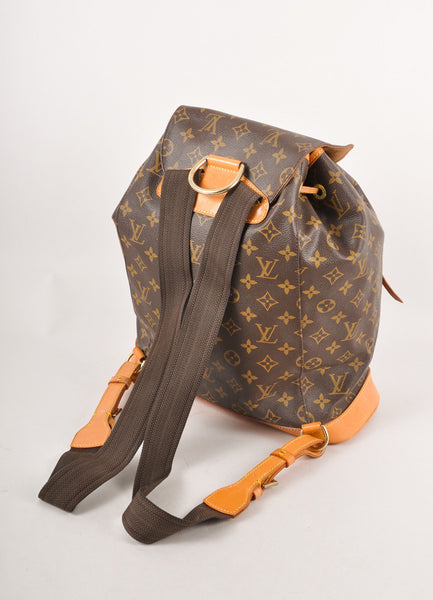 Brown Monogram Canvas and Leather "Montsouris GM" Backpack