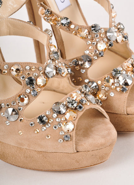 Tan Rhinestone Stilettos