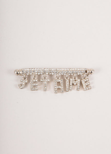 Rhinestone "Je T'aime" Pin