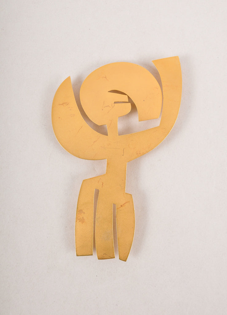 Vintage Gold Toned Abstract Person Pin