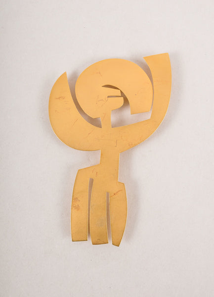 Vintage Gold Toned Abstract Person Pin