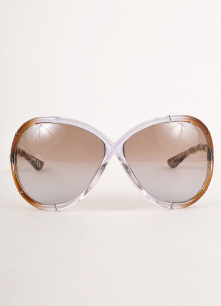 Brown and Grey Bamboo Accent "Simone" Sunglasses