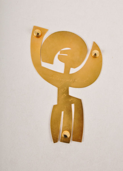 Vintage Gold Toned Abstract Person Pin