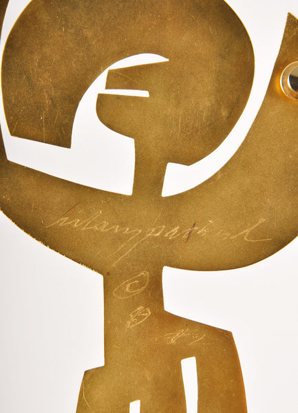 Vintage Gold Toned Abstract Person Pin