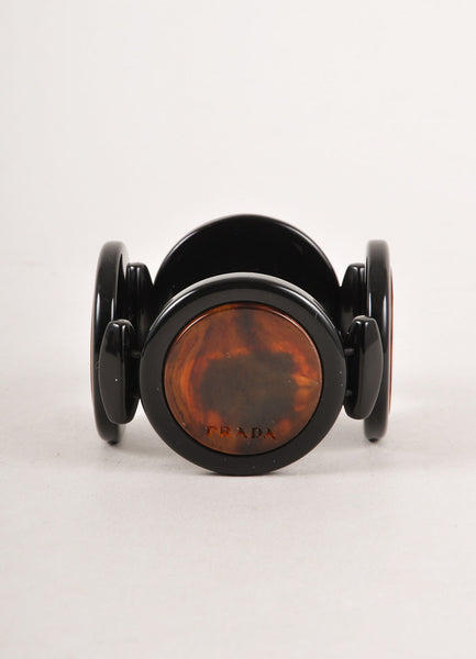 Black and Amber Brown Large Disc Bracelet