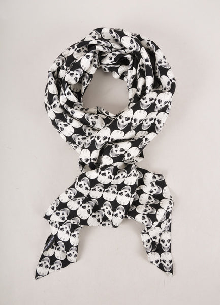 Black and White Skull Pattern Scarf