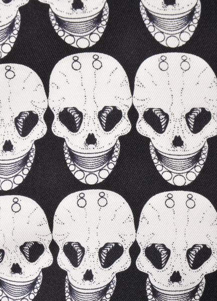 Black and White Skull Pattern Skinny Scarf