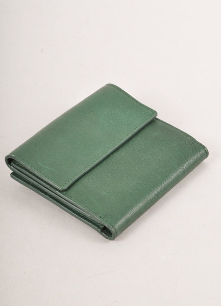 Dark Green "CC" Button Small Leather Wallet