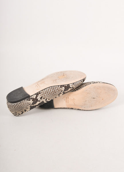 Black, Grey, and Cream Snakeskin Flats