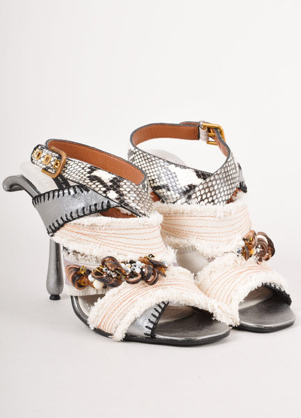 Embellished Structural Python Sandal Heels