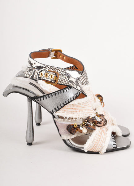 Embellished Structural Python Sandal Heels
