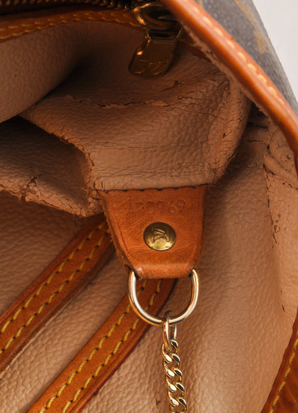 Brown Monogram Canvas and Leather "Petite" Bucket Bag