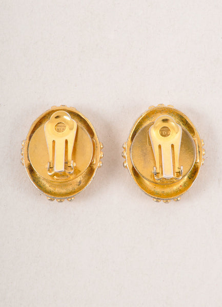 Silver and Gold Toned Cameo Earrings