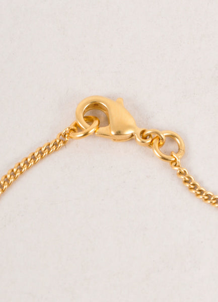 Gold Toned "CC" Pendant Necklace