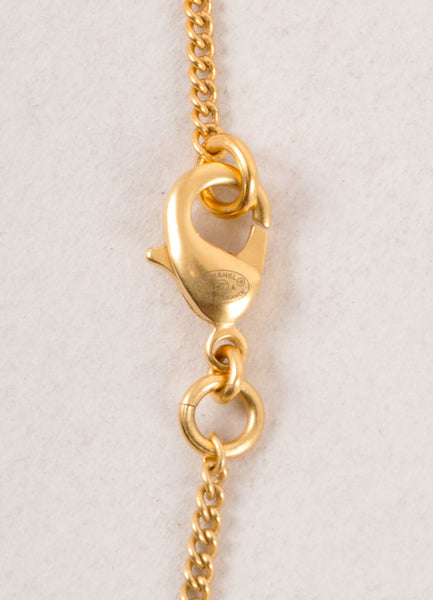 Gold Toned "CC" Pendant Necklace