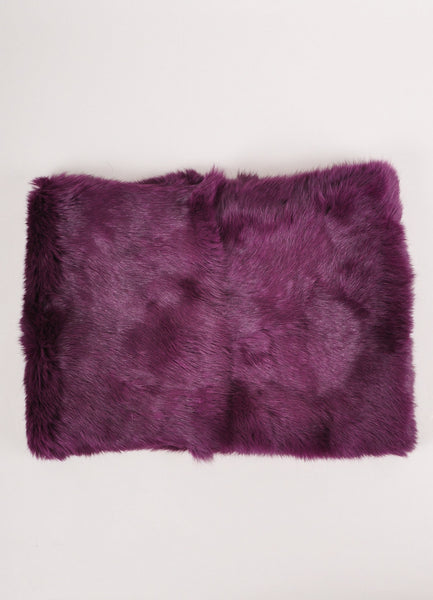 New With Tags Purple and Black Rabbit Fur Snood