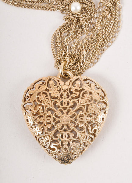 Layered Necklace with Cut Out Heart Pendant