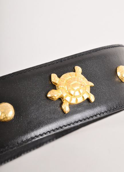 Black Leather Animal Belt