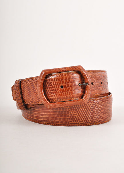 Brown Lizard Leather Belt