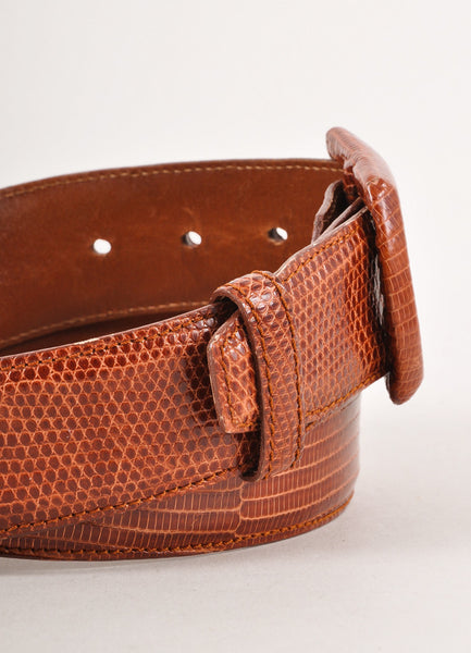 Brown Lizard Leather Belt