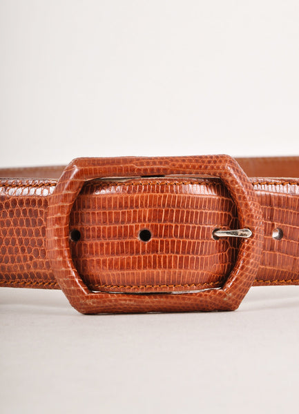 Brown Lizard Leather Belt