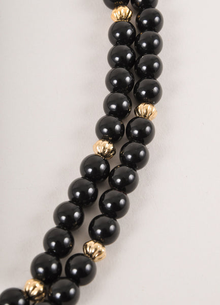 Black Bead and Gold Toned Ram Belt or Necklace