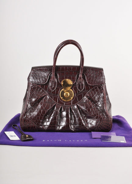 Dark Brown/Oxblood Alligator "Ricky" Handbag