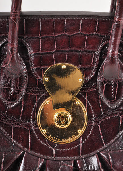 Dark Brown/Oxblood Alligator "Ricky" Handbag