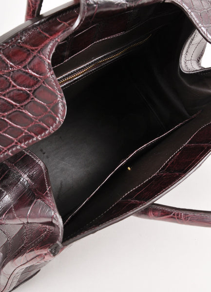 Dark Brown/Oxblood Alligator "Ricky" Handbag